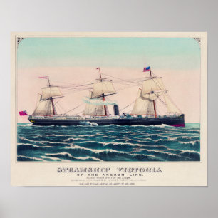Steamship Victoria of the Anchor Line, 1876 Poster