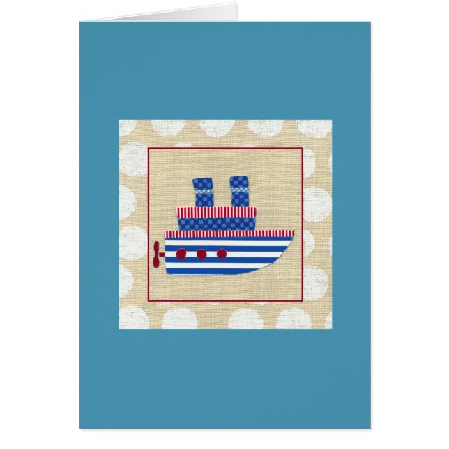 Steamship with Propeller and Blue Smokestacks Hälsningskort (Framsidan)