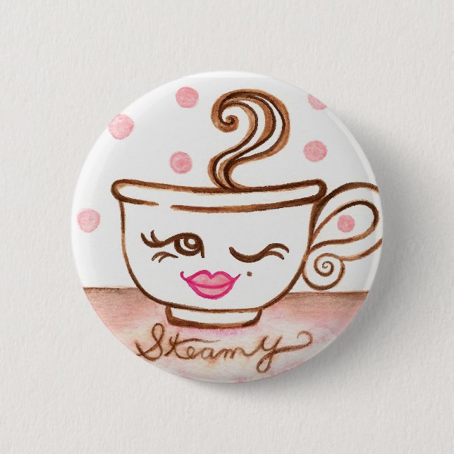 Steamy Coffee Kopp Button Knapp (Framsida)