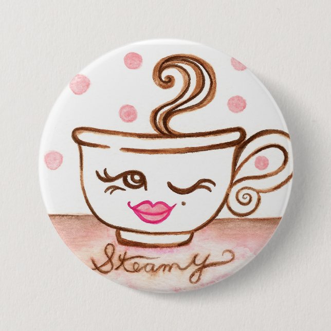 Steamy Coffee Kopp Button Knapp (Framsida)