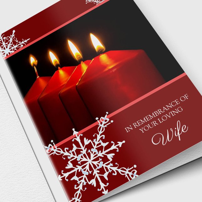 Stearinljus 2 för sympatikortjul | helgkort (Candles Memorial Bereavement Remembrance Sympathy Christmas Card)