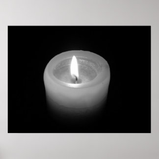 Stearinljus i svartvitt poster