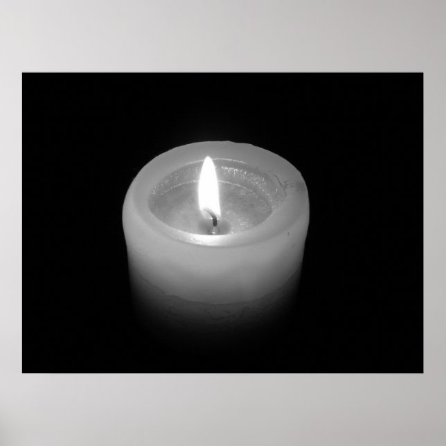 Stearinljus i svartvitt poster (Framsidan)