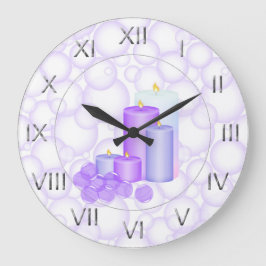 Stearinljus och bubblar badrummen stor klocka