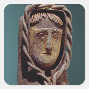 Stearinljushållare med en figur av Jesus Fyrkantigt Klistermärke