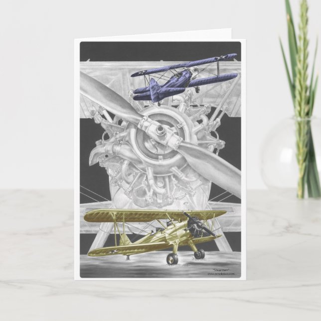 Stearman Biplan Kort (Framsida)