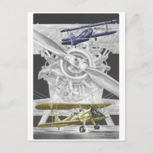 Stearman Biplan Vykort
