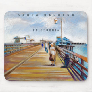 Stearns Wharf Pastel | Santa Barbara, CA Mouse Pad Musmatta
