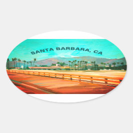 Stearns Wharf - Santa Barbara, CA Ovalt Klistermärke