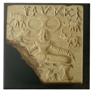 Steatiten Pasupati förseglar, Mohenjodaro, Kakelplatta