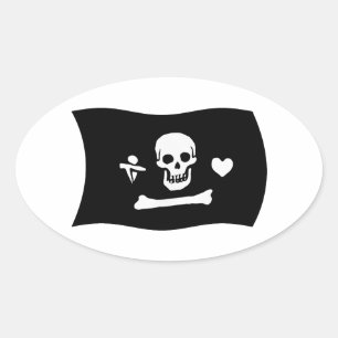 Stede Bonnet Flagga Klistermärke