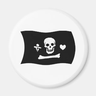 Stede Bonnet Flagga Magnet
