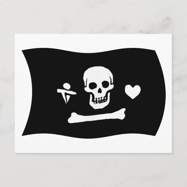Stede Bonnet Flagga vykort (Framsida)