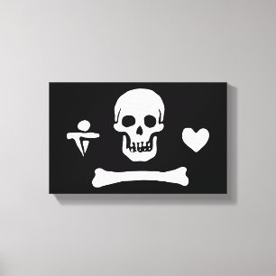 Stede Bonnet Pirat Flagga Jolly Roger Canvastryck