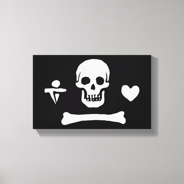 Stede Bonnet Pirat Flagga Jolly Roger Canvastryck (Framsida)