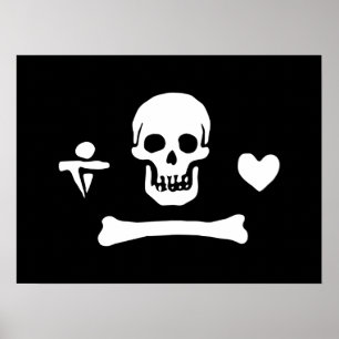 Stede Bonnet Pirat Flagga Jolly Roger Poster