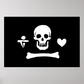 Stede Bonnet Pirat Flagga Jolly Roger Poster