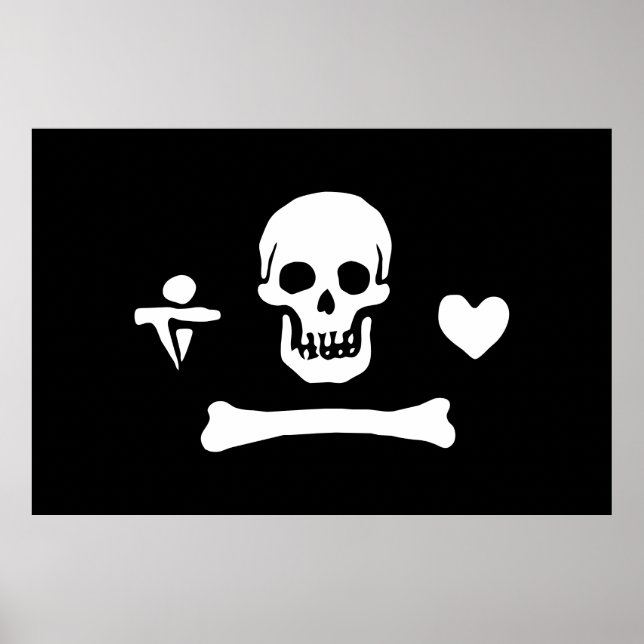 Stede Bonnet Pirat Flagga Jolly Roger Poster (Framsidan)