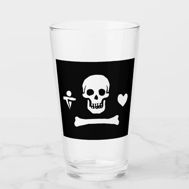 Stede Bonnet Piratflagga Jolly Roger Glaskopp (Framsida)