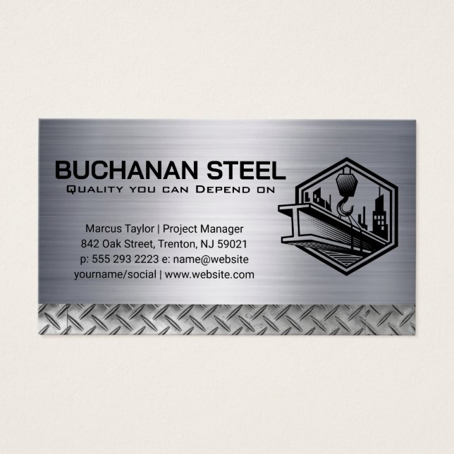 Steel Beam och Crane Winch | Bygg Visitkort (Framsidan)