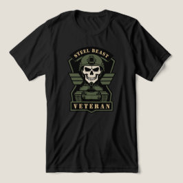 Steel Beast Tanker Veteran Taktisk Dödskalle T Shirt