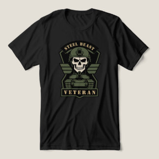 Steel Beast Tanker Veteran Taktisk Dödskalle T Shirt