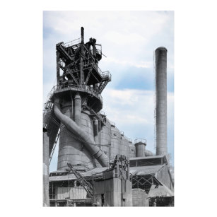 Steel Blast Furnace - 2:a industriella Revolutione Fototryck