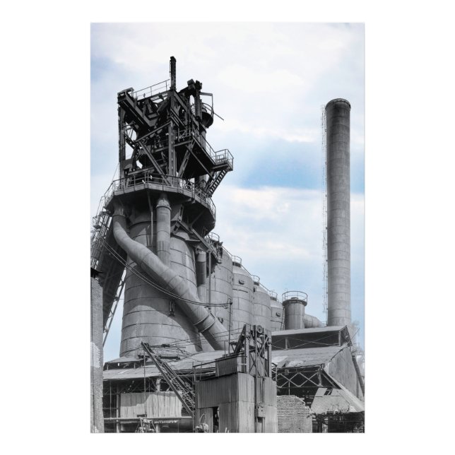 Steel Blast Furnace - 2:a industriella Revolutione Fototryck (Framsidan)