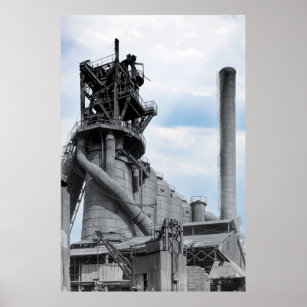 Steel Blast Furnace - 2:a industriella Revolutione Poster