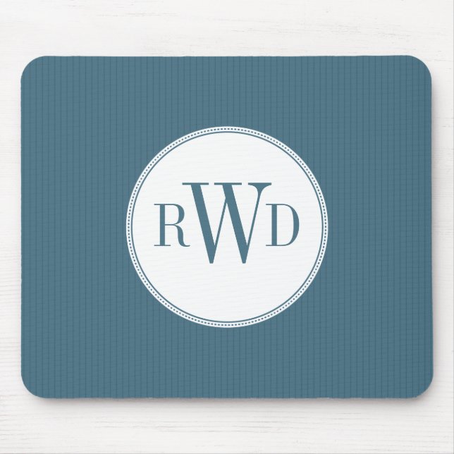 Steel Blue Streck Monogram Mousepad Musmatta (Framsidan)