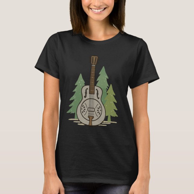 Steel Dobro Skog – Rustik Musikälskare Konst T Shirt (Framsida)