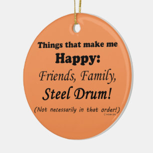 Steel Drum gör mig Lycklig Julgransprydnad Keramik