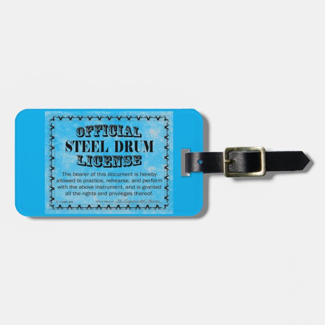 Steel Drum Licence Bagagebricka (Horisontell Framsida)