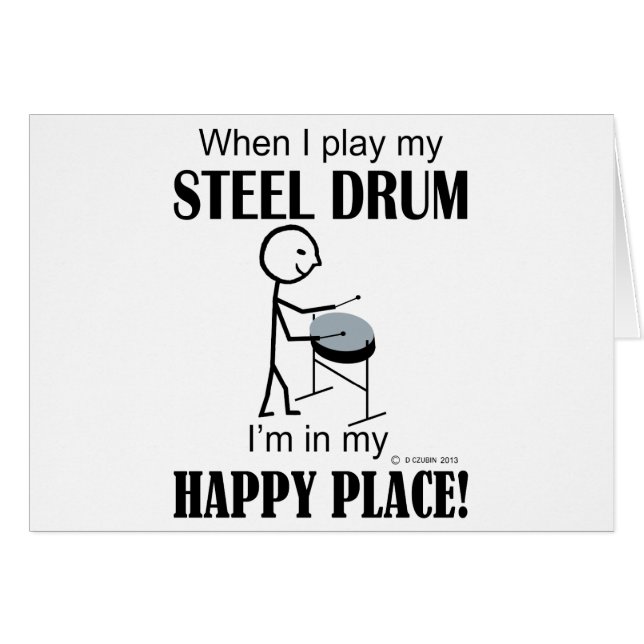 Steel Drum Lycklig Ställe Hälsningskort (Framsidan Horizontal)