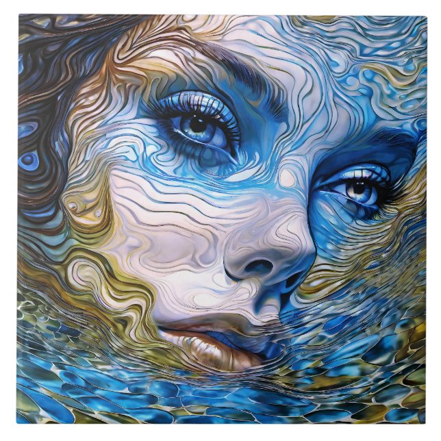 "Steel Gaze" - Kvinnor i Vatten Kakelplatta (Framsidan)