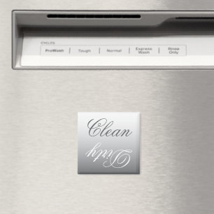 Steel Grått Ombre Dishwasher Clean/Dirty Magnet