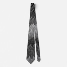 Steel Grått Pewter Tartan Feather Mönster Tie Slips