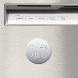 Steel Grått Round Clean eller Dirty Dishwasher Mag Magnet