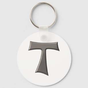 Steel Grått Se Franciscan Tau Kor Nyckelring