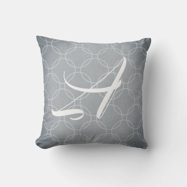 Steel Grått Slate Circle Trellis Anpassningsbar Mo Kudde (Framsida)