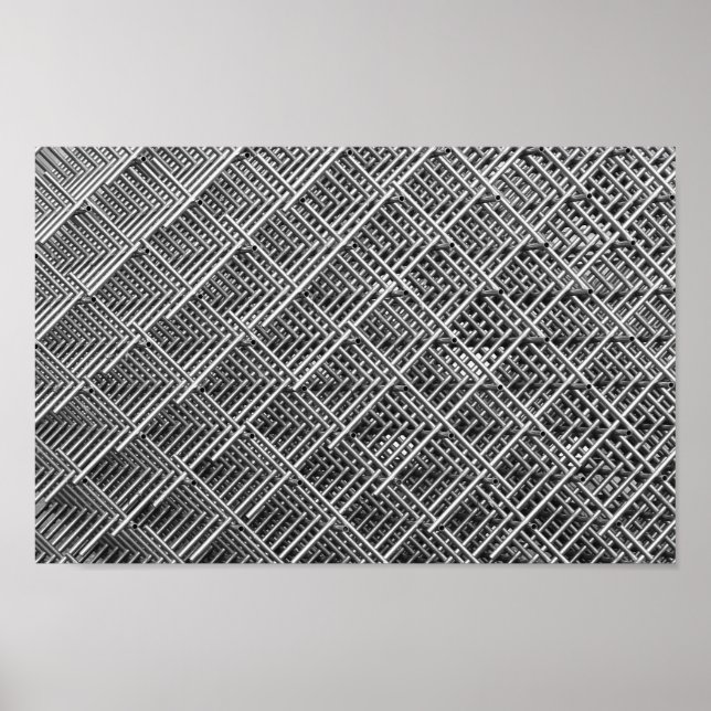 Steel Grid Industrial Mesh Mönster Poster (Framsidan)