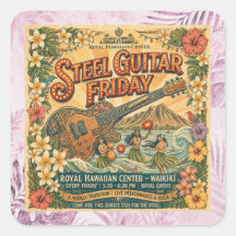 Steel Guitar FRIDAY Waikīkī Vintage-dekal