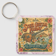 Steel Guitar FRIDAY Waikīkī Vintage Nyckelring
