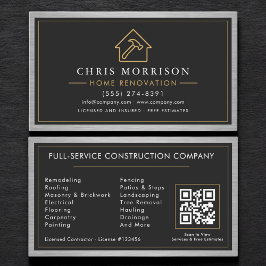 Steel Home Renovation Black QR Code Visitkort