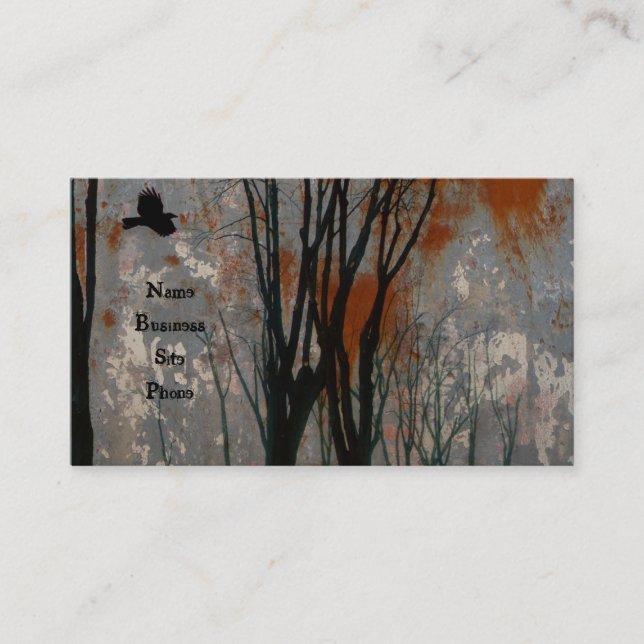 Steel Kråka Art Grunge Visitkort (Framsida)