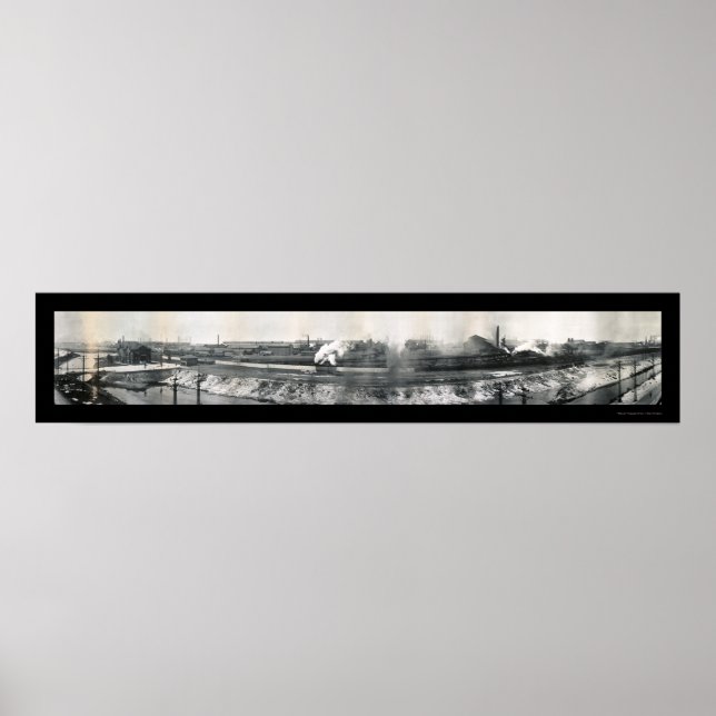 Steel Mills Gary IN Photo 1912 Poster (Framsidan)