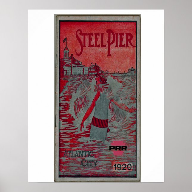 Steel Pier via Pennsylvania Railroad Poster (Framsidan)