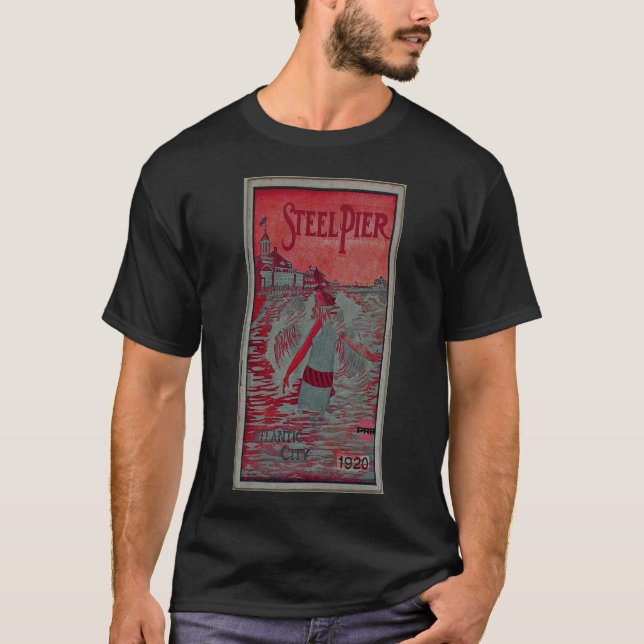 Steel Pier via Pennsylvania Railroad T-shirt (Framsida)