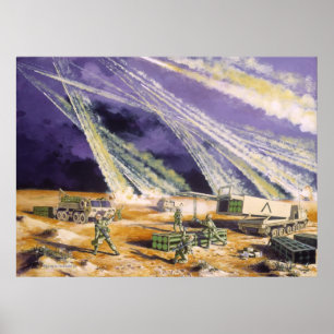 Steel Rain Desert Storm Missles av Frank M. Thomas Poster