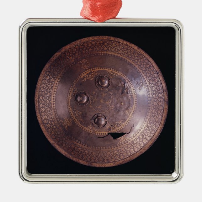 Steel skyddar med invecklad guld- dekoration (Framsidan)